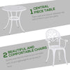 Outsunny Three-Piece Elegant Aluminium Garden Set - White