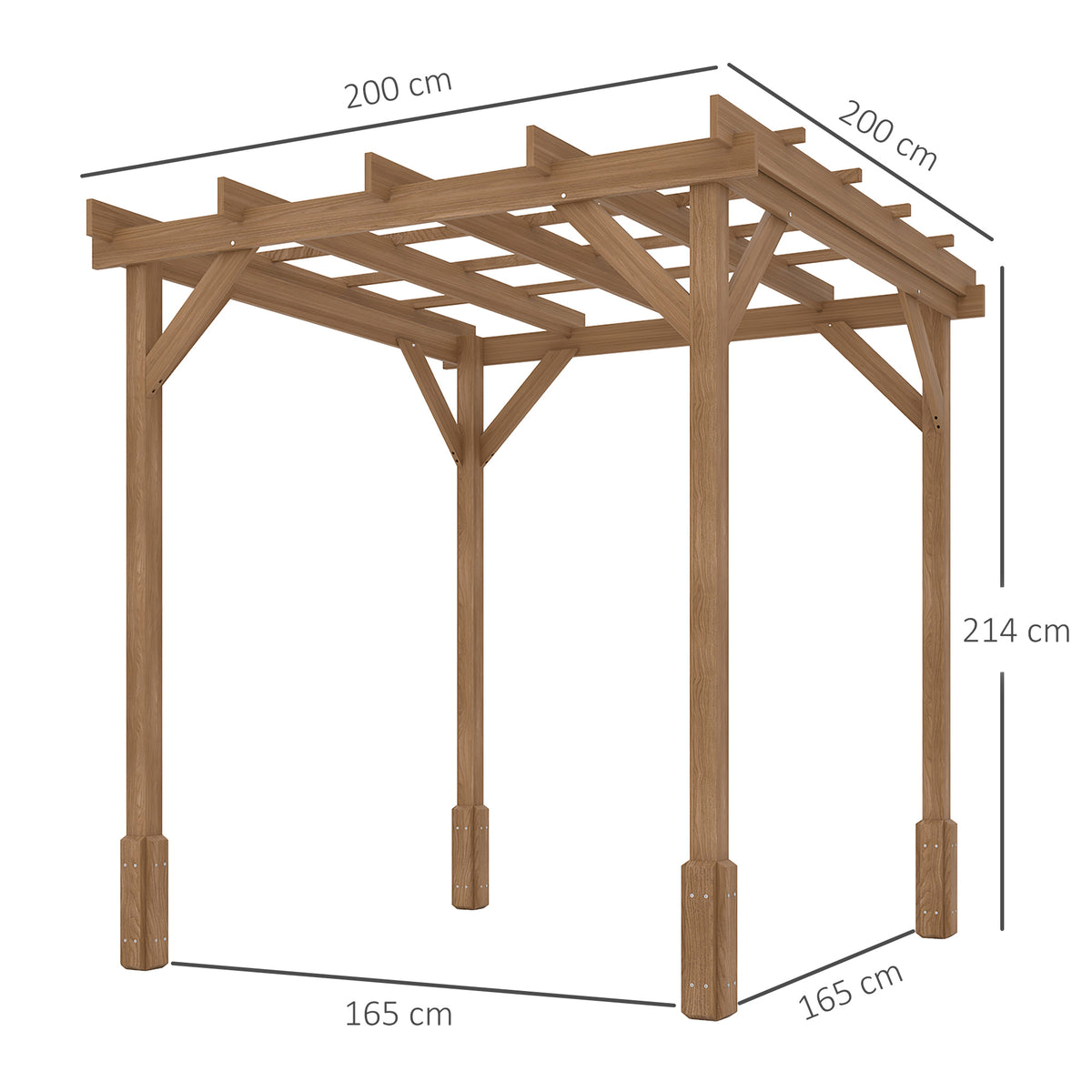 Outsunny Wooden Pergola Kit in Dark Brown