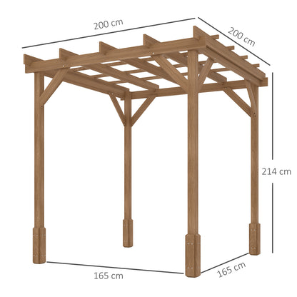 Outsunny Wooden Pergola Kit in Dark Brown
