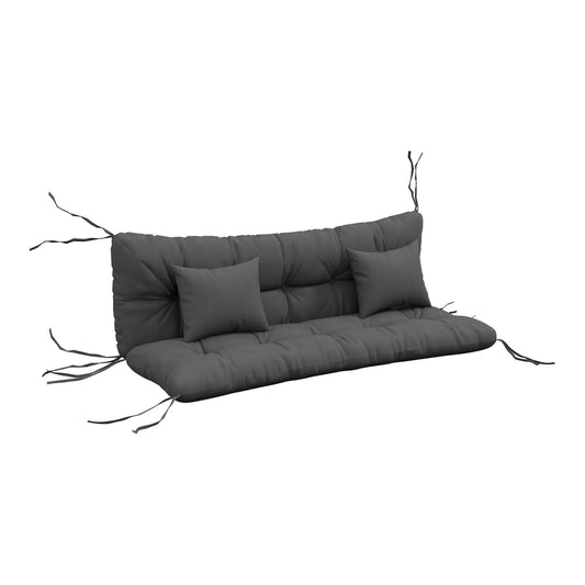 Outsunny Back and Seat Cushion Replacement with 2 Pillows in Charcoal Grey