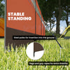 Outsunny Camping Windbreaker with Clear Windows and Steel Poles, for Beach Caravan Campervan, 725 x 140cm, Orange