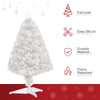 HOMCOM 2.5FT Prelit Artificial Tabletop Christmas Tree with Fibre Optics Holiday Home Xmas Decoration for Table and Desk, White