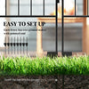 Outsunny Decorative Garden Fencing, 4PCs Outdoor Picket Fence Panels, 43in x 11.5ft Rustproof Metal Wire Landscape Flower Bed Border Edging Animal Barrier, Black