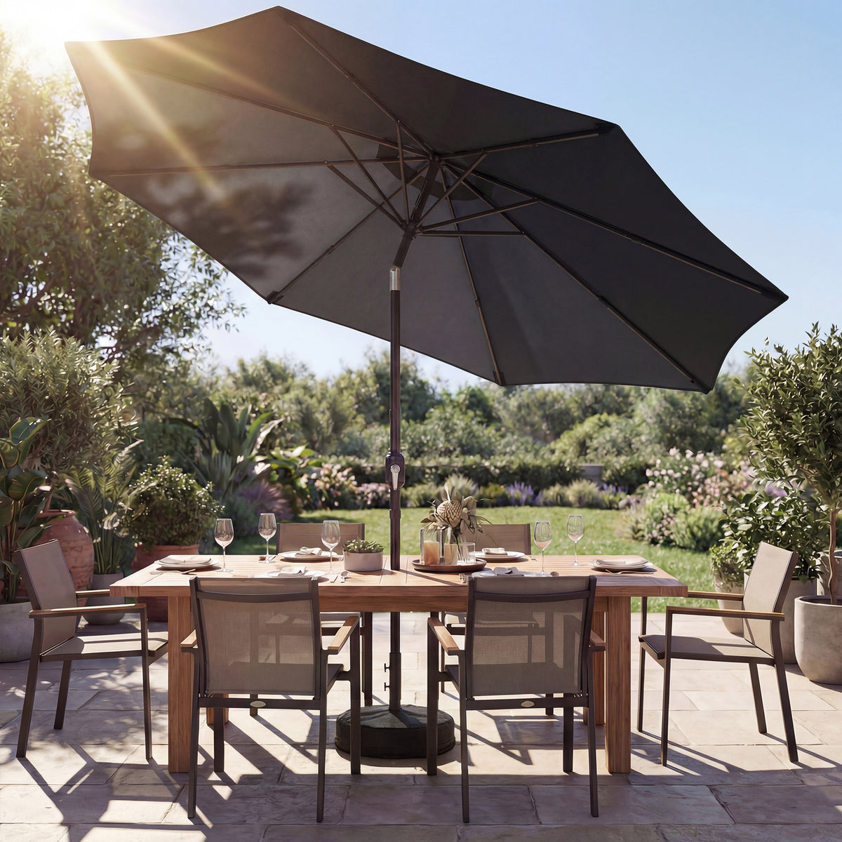 Outsunny 2.7 m Garden Parasol Umbrella in Black