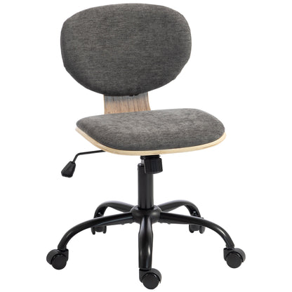 HOMCOM Home Office Desk Chair Rocking Function Ergonomic Swivel Chair with PU Wheels, Grey