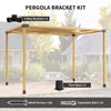 Outsunny Pergola Kit, DIY Pergola Brackets with 3-Way Pergola Corner Brackets and Post Base for 4