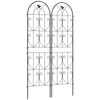 Outsunny Set of 2 Garden Trellis, Metal Fence Panels for Climbing Outdoor Plants, Flowers, 180 x 50cm