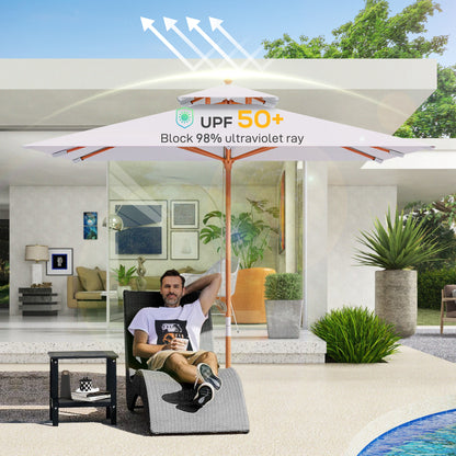 Outsunny 3 m Square Garden Parasol in Grey