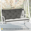 Outsunny 2 Seater Bench Pad, Garden Chair Cushion with Back and Ties for Indoor and Outdoor Use, 98 x 100 cm, Light Grey