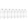 Outsunny Decorative Garden Fencing, 8PCs 44in x 12.5ft Outdoor Picket Fence Panels, Rustproof Metal Wire Landscape Flower Bed Border Edging, Black