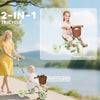 AIYAPLAY 2-In-1 Toddler Trike for 2-5 Years Old, 3 Wheel Bike with Adjustable Parent Handle, Basket for Boys and Girls, Green