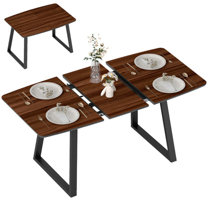 HOMCOM Extendable Dining Table Rectangular Wood Effect Tabletop in a Natural Wood Finish