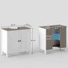 kleankin Modern Bathroom Sink Cabinet, Floor Standing Under Sink Cabinet, Freestanding Storage Cupboard with Adjustable Shelf, Double Doors, Antique White