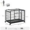 PawHut Metal Dog Cage Kennel Locking Door & Wheels Removable Tray Openable Top For Large Pets 109.5 x 71 x 78 cm