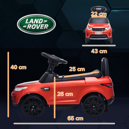 سيارة كهربائية للأطفال 2 في 1 من AIYAPLAY مرخصة من Land Rover بقوة 6 فولت، سيارة منزلقة مع مصابيح أمامية وموسيقى، للأطفال من سن 18 إلى 60 شهرًا، باللون الأحمر
