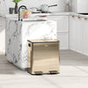 HOMCOM 40L Dual Compartment Stainless Steel Bin, with Deodoriser Holders - Gold Tone