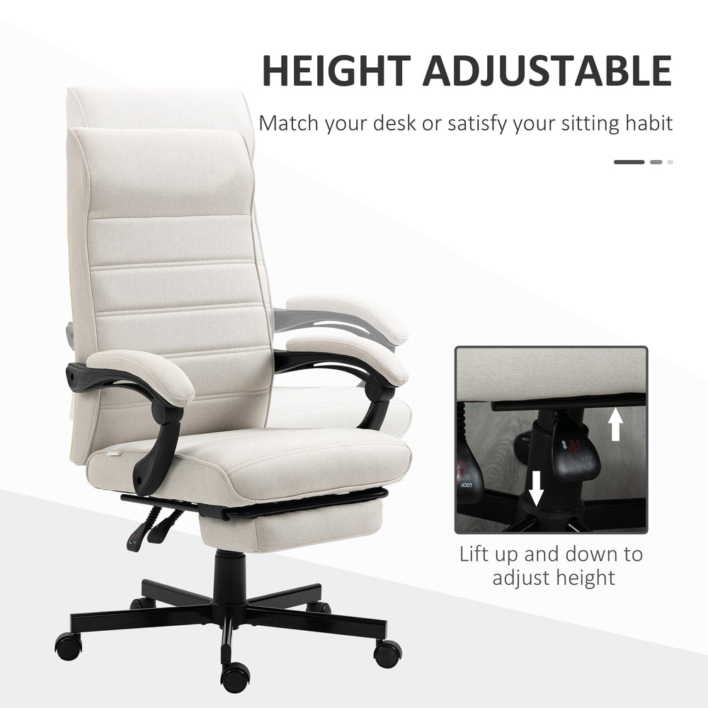 Vinsetto Office Chair in Cream White
