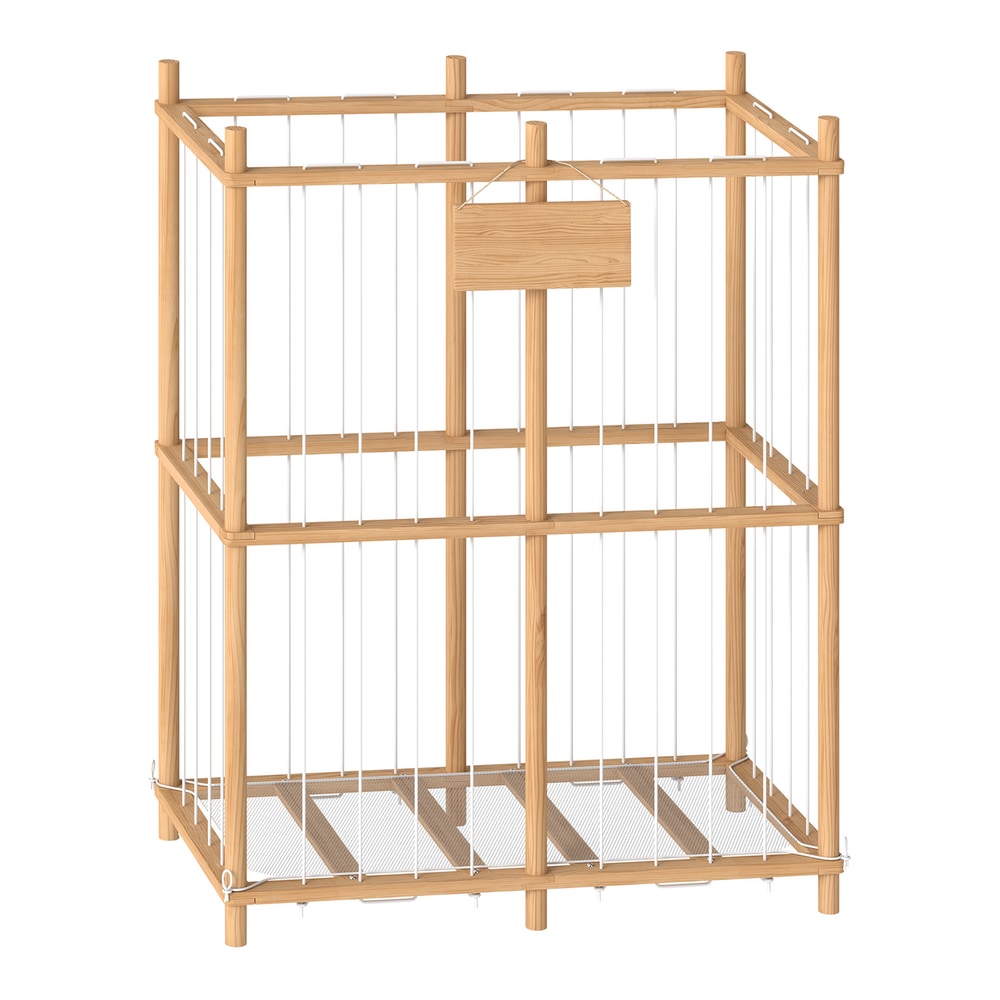 AIYAPLAY Stuffed Animal Storage Organiser, Wooden Storage Zoo with Rounded Corners for Nursery, Kids Room, Playroom, Natural