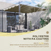Outsunny Retractable Pergola Cover, 2.55 x 2.5 m Replacement Canopy Fabric for 3 x 3 m Frame, Roof Top Only, Tan