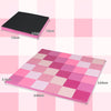 Foldable Patchwork Toddler Activity Mat with Waterproof Faux Leather-Pink