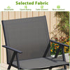 Patio Chairs Set of 2 with Breathable Mesh Fabric and Metal Frame-Grey