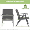 Patio Chairs Set of 2 with Breathable Mesh Fabric and Metal Frame-Grey