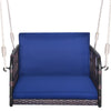 Patio Porch Swing Chair with Back and Seat Cushion for Patio Balcony Backyard-Navy