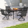 Patio Swivel Dining Chairs Set of 2 with Quick-Drying Fabric-Grey