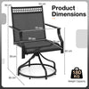 Patio Swivel Dining Chairs Set of 2 with Quick-Drying Fabric-Grey