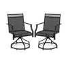 Patio Swivel Dining Chairs Set of 2 with Quick-Drying Fabric-Grey