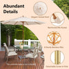295 x 295 cm Patio Umbrella with Pulley Lift and Ventilation Hole-Beige
