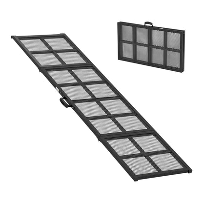 PawHut Dog Ramp for Car, a black folding ramp laid flat and upright