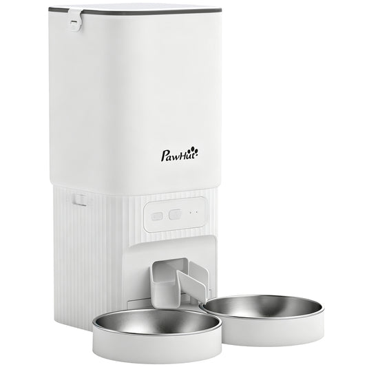 PawHut 7L Automatic Cat Feeder with App Control in White