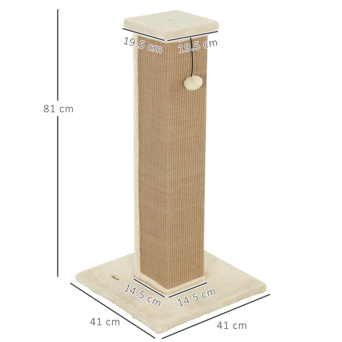 PawHut 81cm Cat Scratcher in Beige