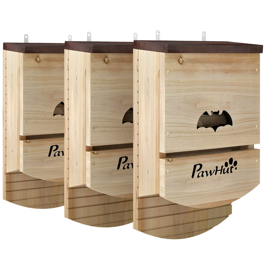 PawHut Bat Boxes in Natural Wood
