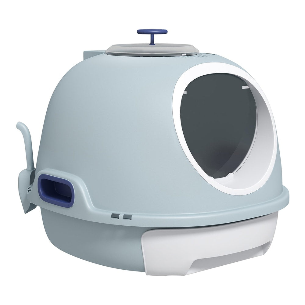 PawHut Cat Litter Box Toilet with enclosed drawer and front entry top exit