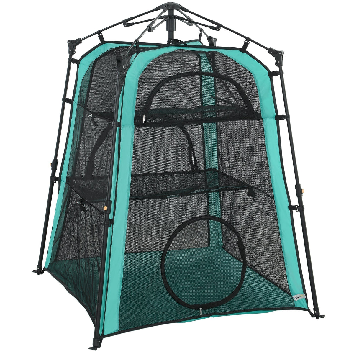 PawHut Cat Tent, a three-tier portable pet tent with mesh sides and multiple doors