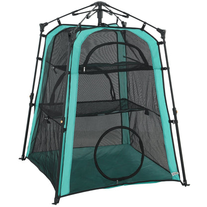 PawHut Cat Tent, a three-tier portable pet tent with mesh sides and multiple doors
