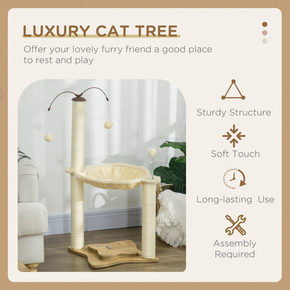 Overview of the luxury cat tree with text highlighting features