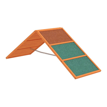 PawHut Dog Agility Equipment A-frame ramp with orange and green non-slip surfaces and a metal chain