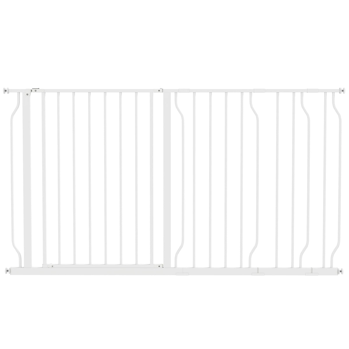 PawHut Extra Wide Dog Safety Gate in white shown against a plain white background