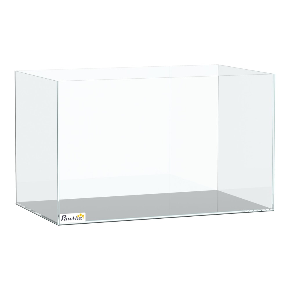 PawHut Fish Tank Bare Glass, a clear glass aquarium with a protective base mat, 43L capacity