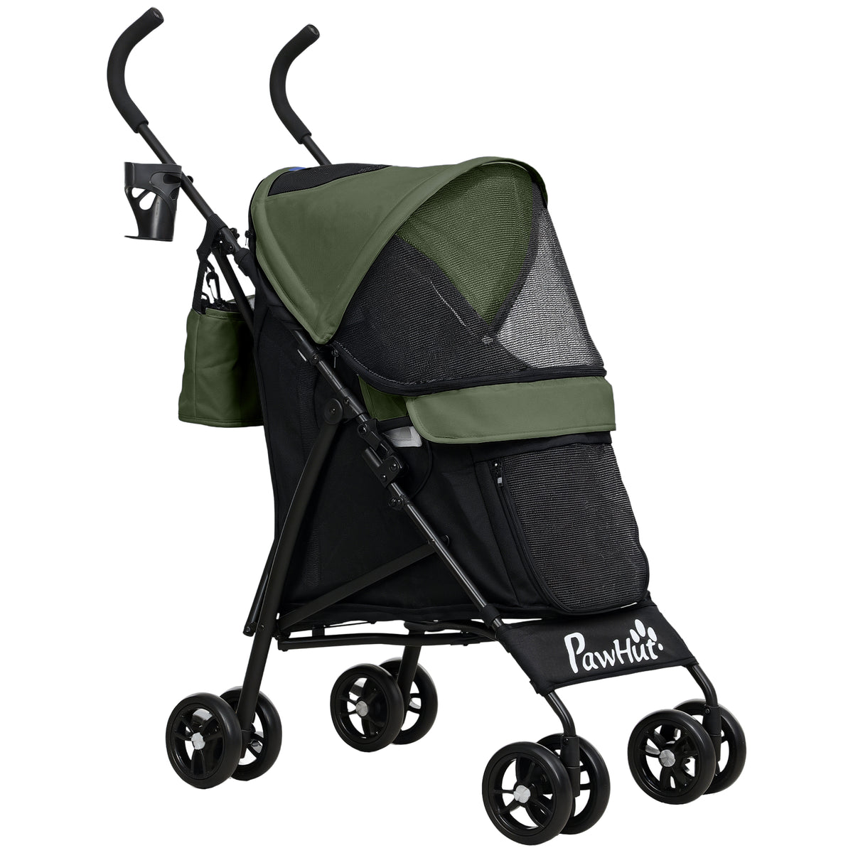 PawHut Foldable Dog Stroller in Dark Green