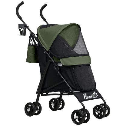 PawHut Foldable Dog Stroller in Dark Green