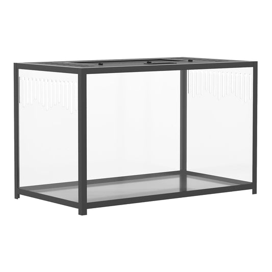 PawHut Hamster Cage, a rectangular metal and clear plastic enclosure with a lid