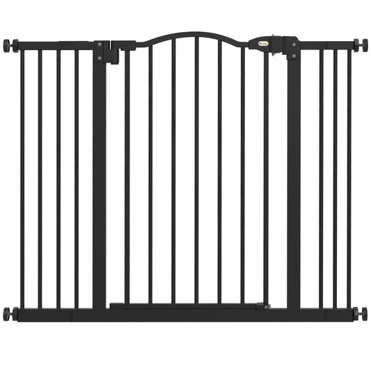 PawHut Metal 74-100cm Adjustable Pet Gate Safety Barrier shown against a plain white background