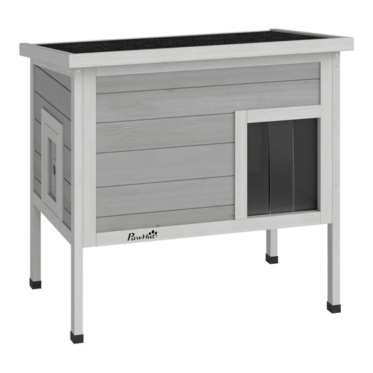 PawHut Outdoor Cat House in Dark Grey