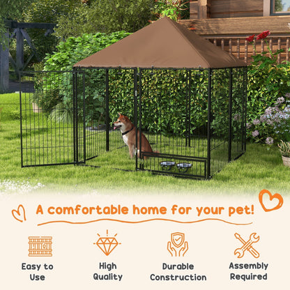 The sturdy dog playpen with icons for features