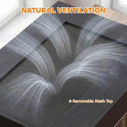 Natural ventilation reptile terrarium with removable mesh top