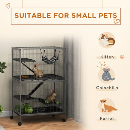 This small pet cage is suitable for kittens, chinchillas and ferrets